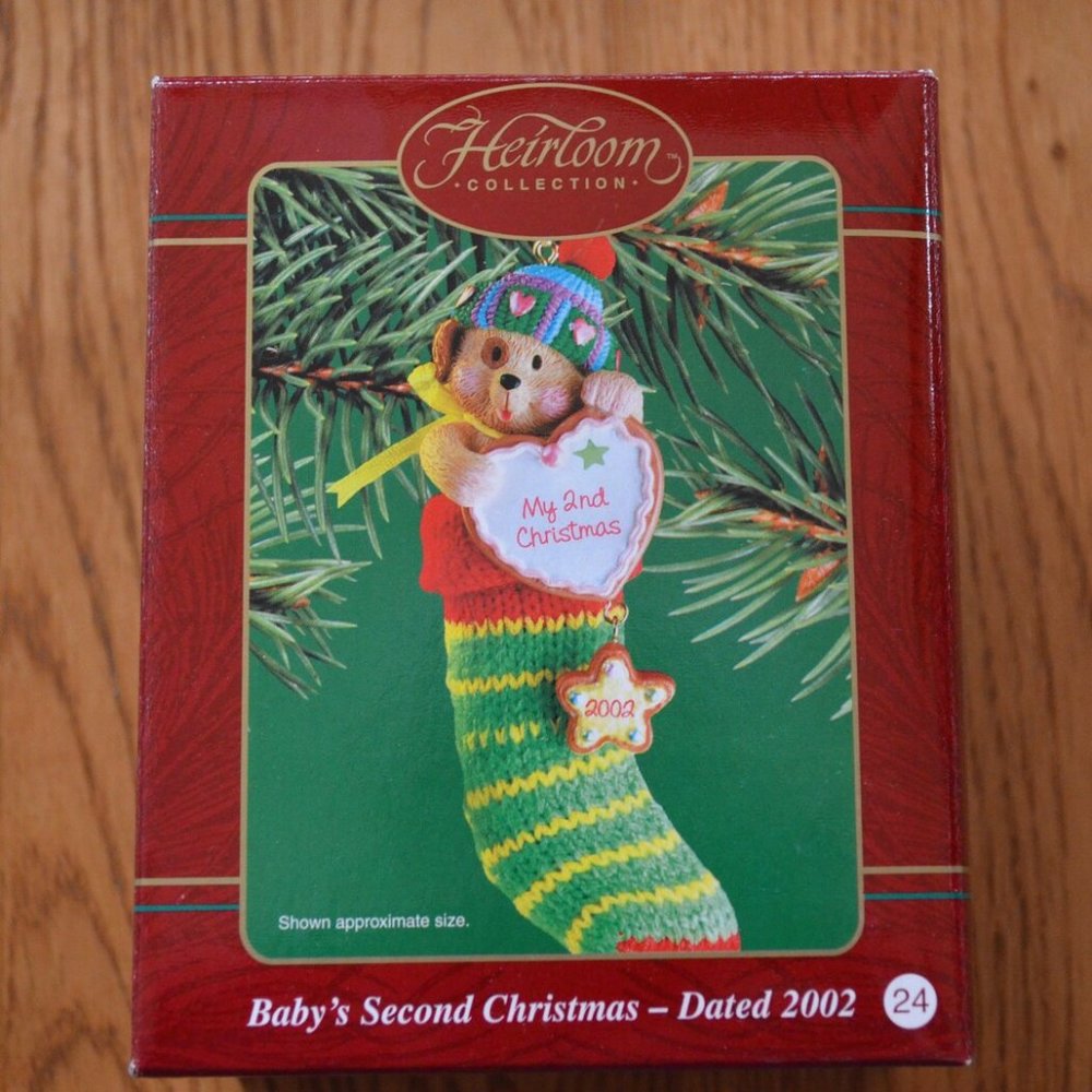 Vintage Heirloom Collection Christmas Tree Ornament Baby's 2nd Christmas 2002